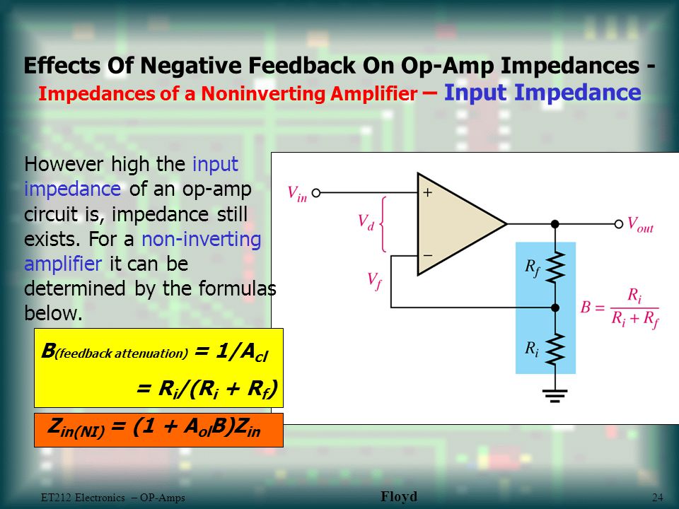 non investing feedback op amp circuit